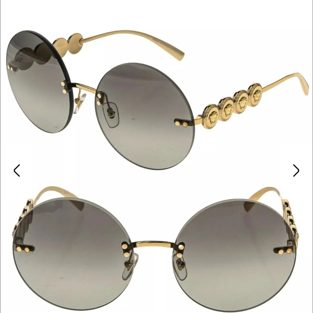 NWT-Versace Greca Coin Medusa Sunglasses - Picture 2 of 11